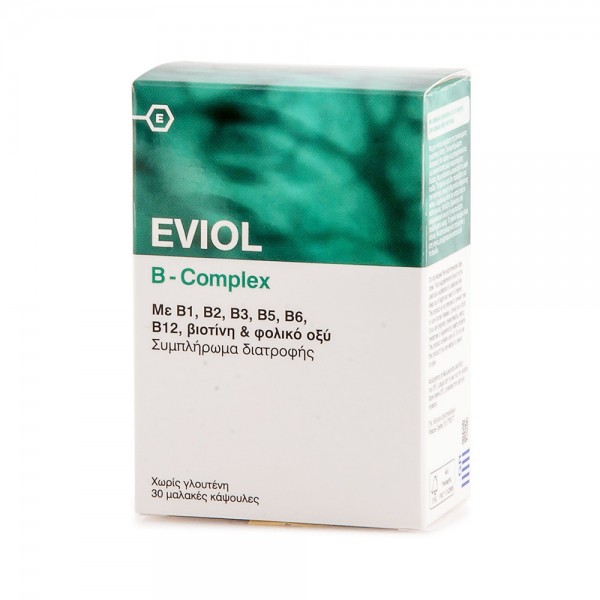 Eviol B-Complex Βιταμίνη για Ενέργεια, τα Μαλλιά & τo Δέρμα 30 μαλακές κάψουλες