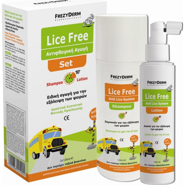 Frezyderm Αντιφθειρικό Σαμπουάν , Χτενάκι & Λοσιόν Lice Free Set για Παιδιά 250ml