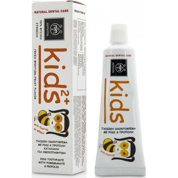 Apivita Οδοντόκρεμα Kids 50ml με Γεύση Ρόδι & Πρόπολη για 2+ χρονών