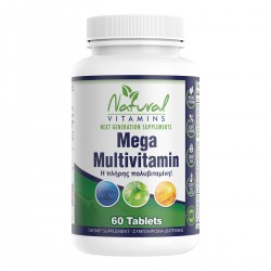 Natural Vitamins Mega Multivitamin Πολυβιταμίνη για Ενέργεια, Ενίσχυση του Ανοσοποιητικού & τα Μαλλιά 100mg 60 ταμπλέτες