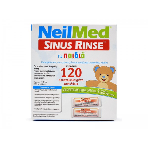 NeilMed Sinus Rinse Kids Ανταλλακτικά Φακελάκια Ρινικού Αποφρακτήρα για Παιδιά 120τμχ