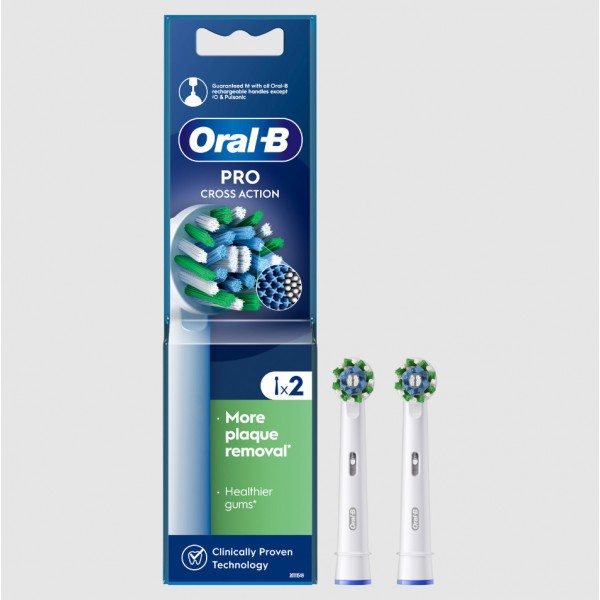 Oral-B Cross Action Ανταλλακτικές Κεφαλές για Ηλεκτρική Οδοντόβουρτσα 2τμχ