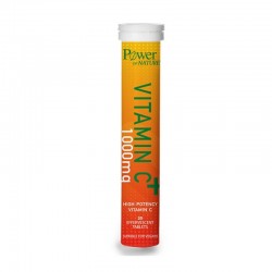 Power of Nature Vitamin C Βιταμίνη για Ενίσχυση του Ανοσοποιητικού, τo Δέρμα & Αντιοξειδωτική δράση 1000mg Πορτοκάλι 20 αναβράζοντα δισκία
