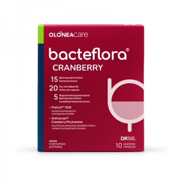 Olonea Bacteflora Cranberry Συμπλήρωμα με Προβιοτικά & Πρεβιοτικά 10 φυτικές κάψουλες