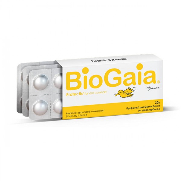 BioGaia ProTectis Junior Chewable Προβιοτικά για Παιδιά 30 μασώμενες ταμπλέτες Φράουλα