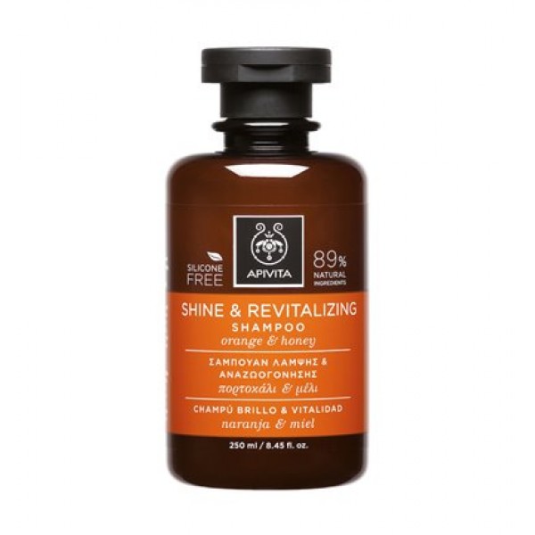 Apivita Shine & Revitalizing Shampoo with Orange & Honey 250ml