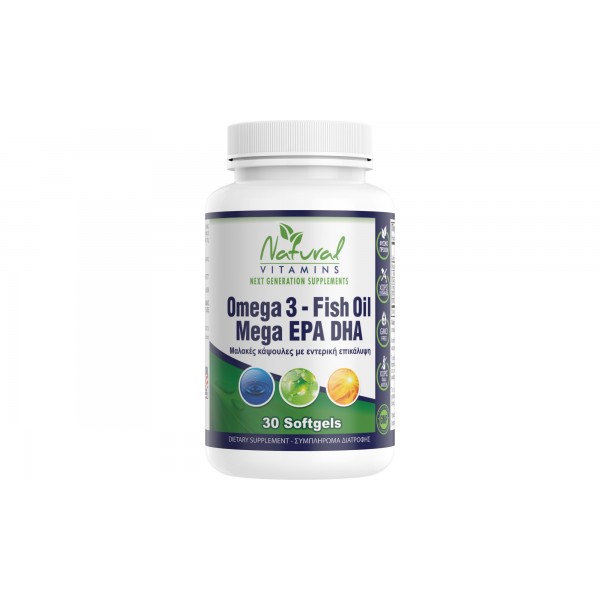 Natural Vitamins Omega 3 1000mg 30 μαλακές κάψουλες