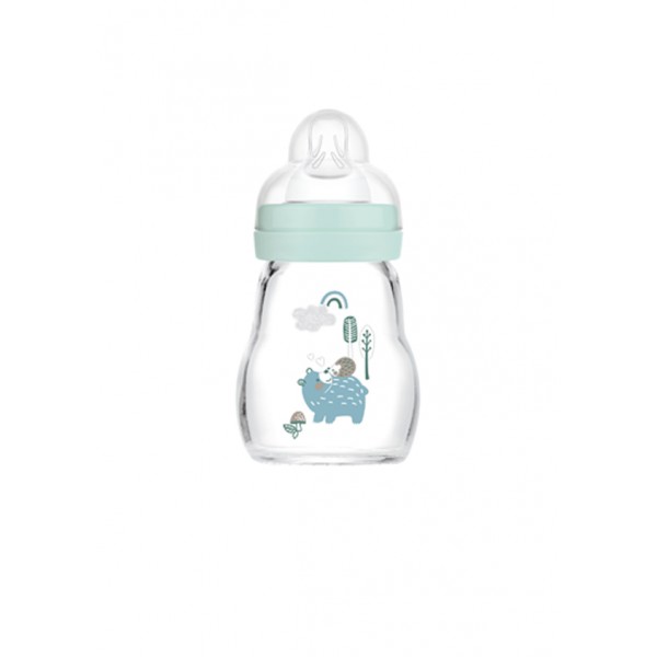 mam Μπιμπερό Γυάλινο Feel Good 170ml - Γαλάζιο