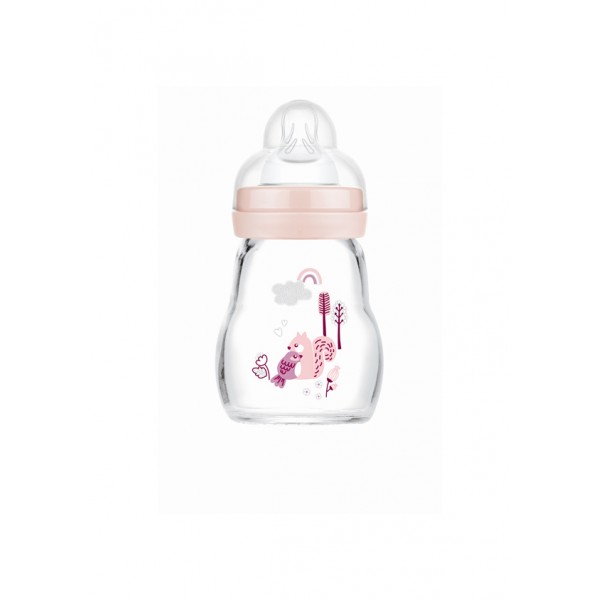 mam Μπιμπερό Γυάλινο Feel Good 170ml - Ροζ