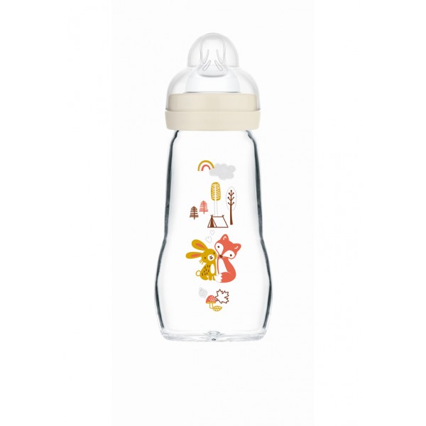 mam Μπιμπερό Γυάλινο Feel Good 260ml - Κρεμ